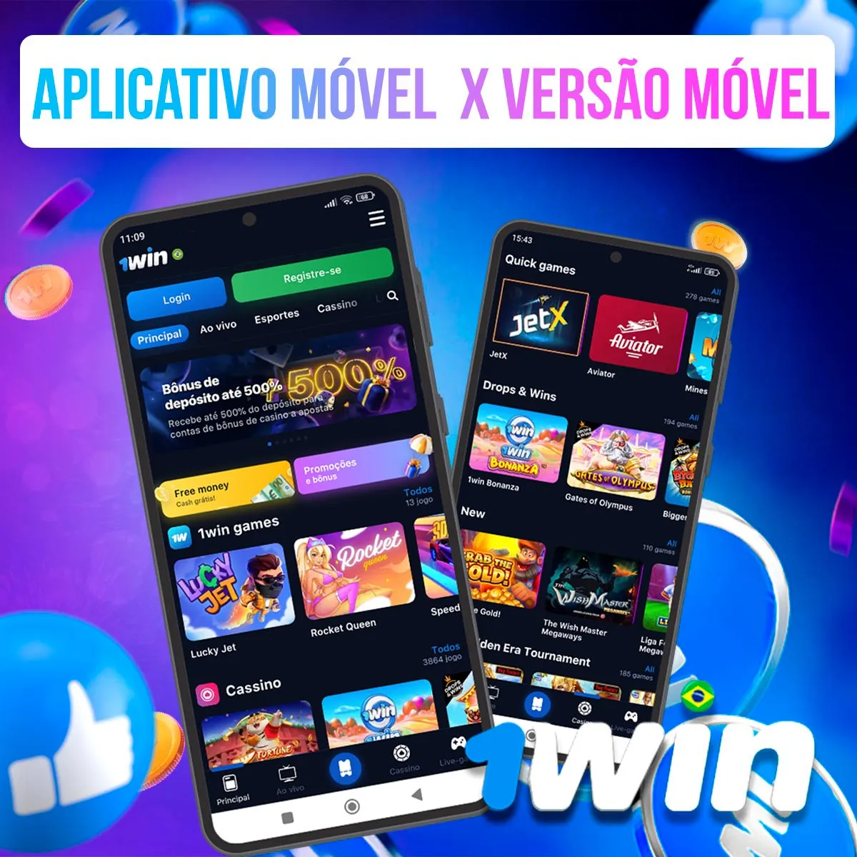 Análise comparativa do aplicativo móvel e da versão móvel da 1win no Brasil