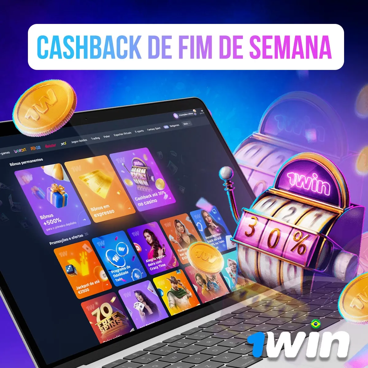 Análise do cashback de fim de semana da casa de apostas 1win no Brasil