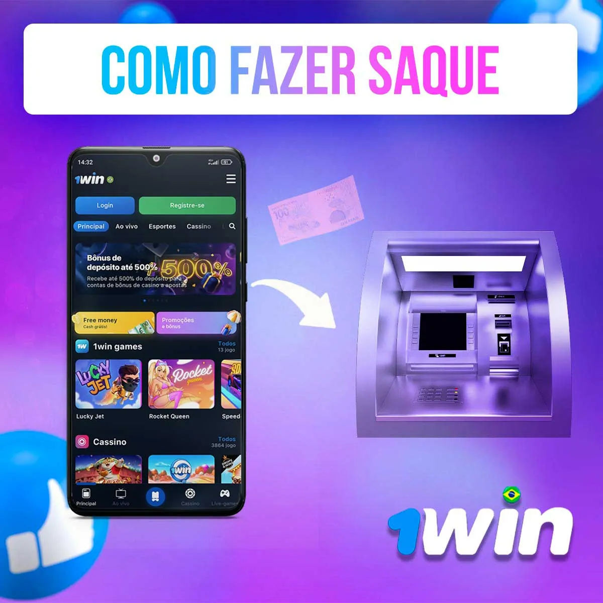 Uma visão geral de como fazer saque na versão mobile da casa de apostas 1win no Brasil