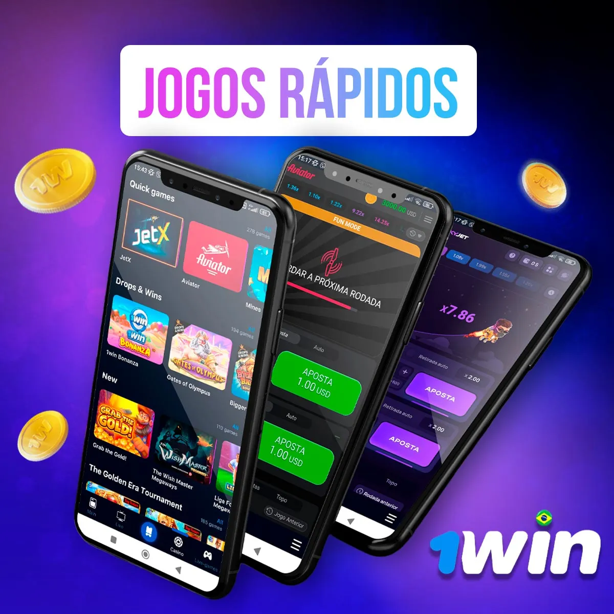 Revisão dos jogos rápidos no aplicativo de apostas 1win no Brasil