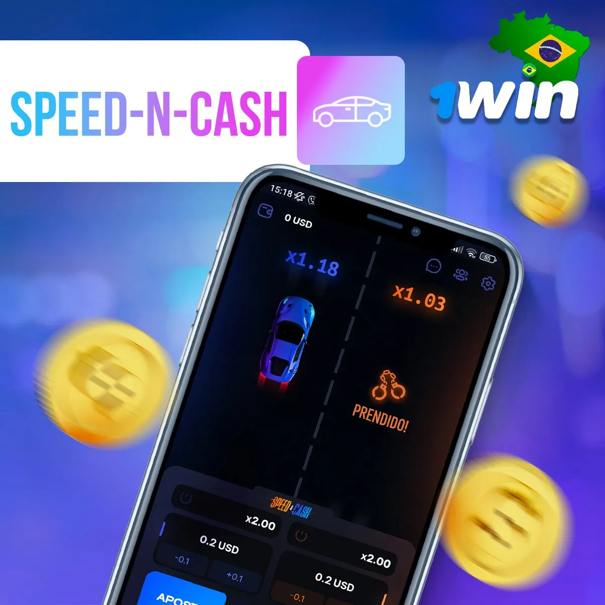 O popular jogo Speed-n-Cash no Cassino 1win no Brasil