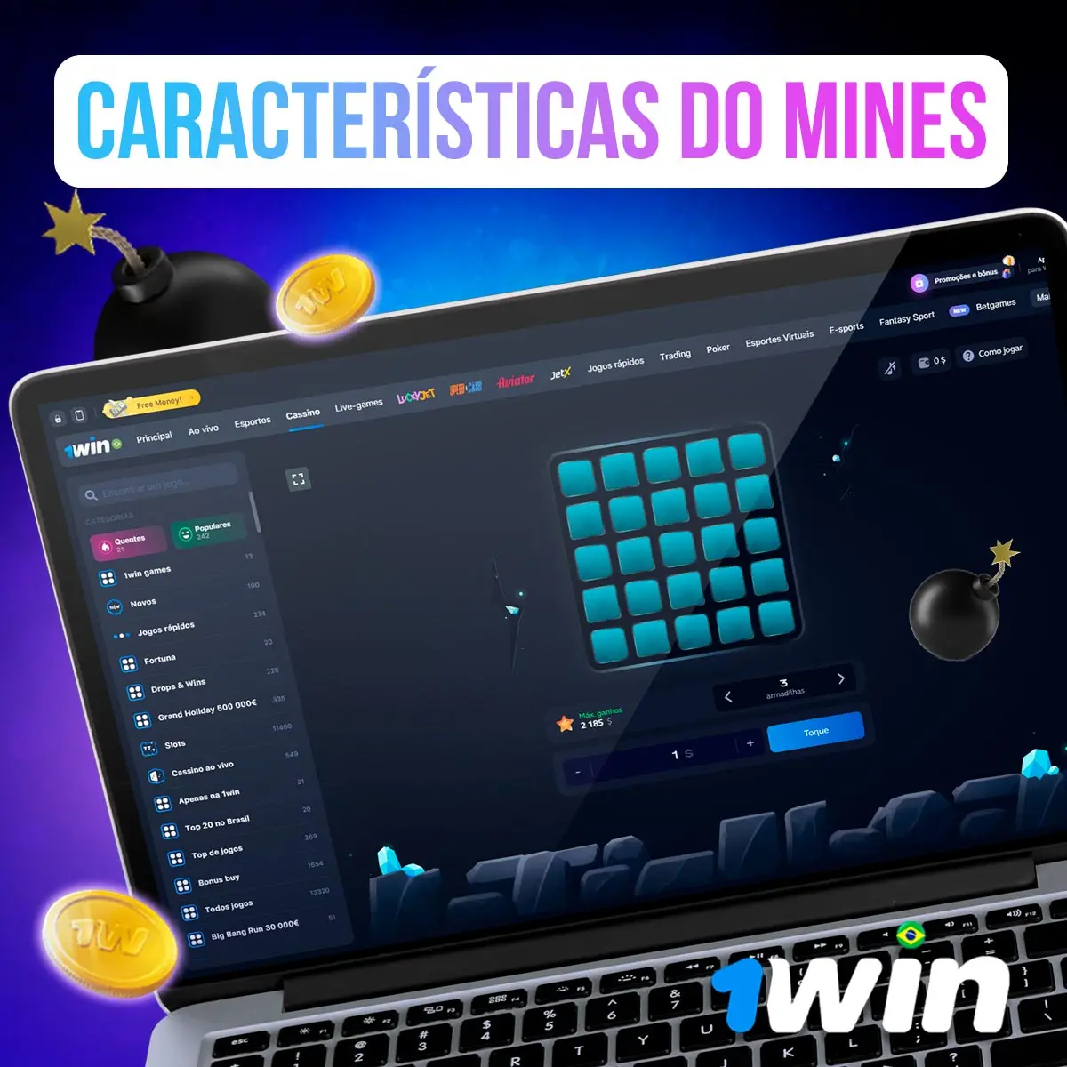 Mines Aposta Online, Jogo da Bombinha
