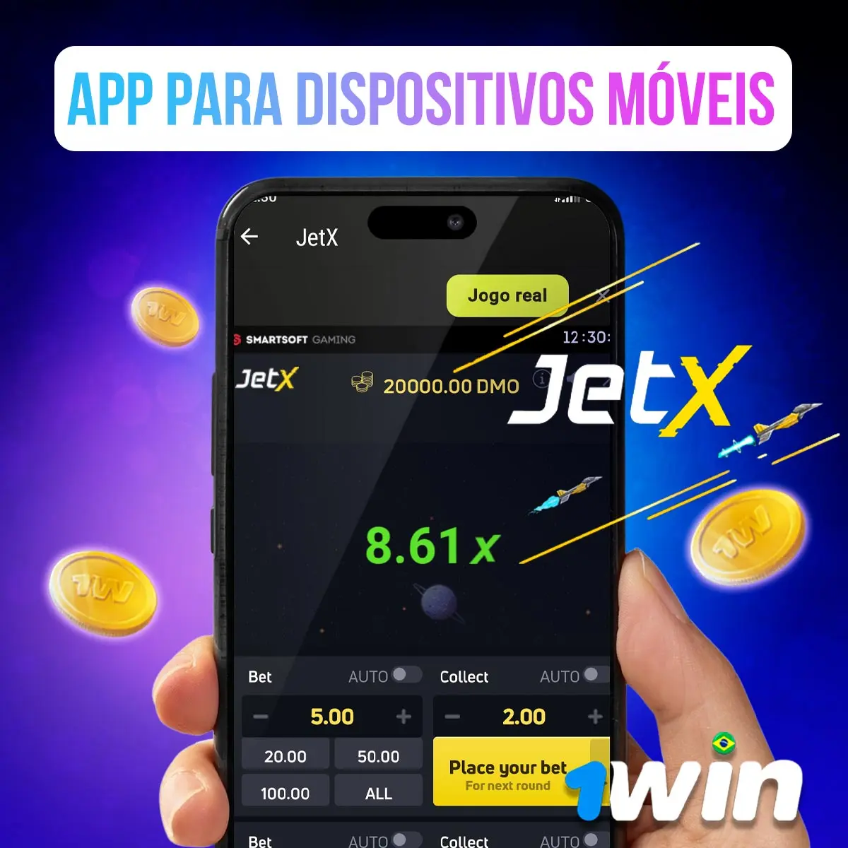 Aplicativo 1Win para JetX